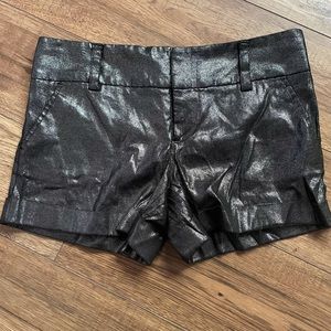 Black shimmer shorts